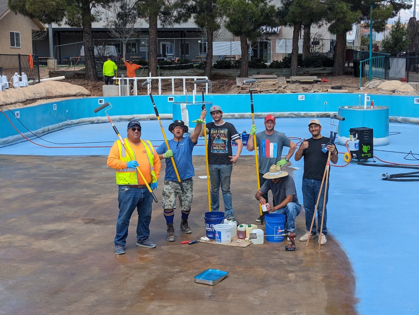 group picture of the polynesian pools team